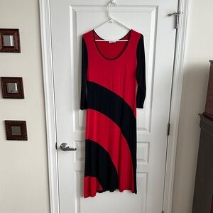 Elegant Red and Black Women's Dress